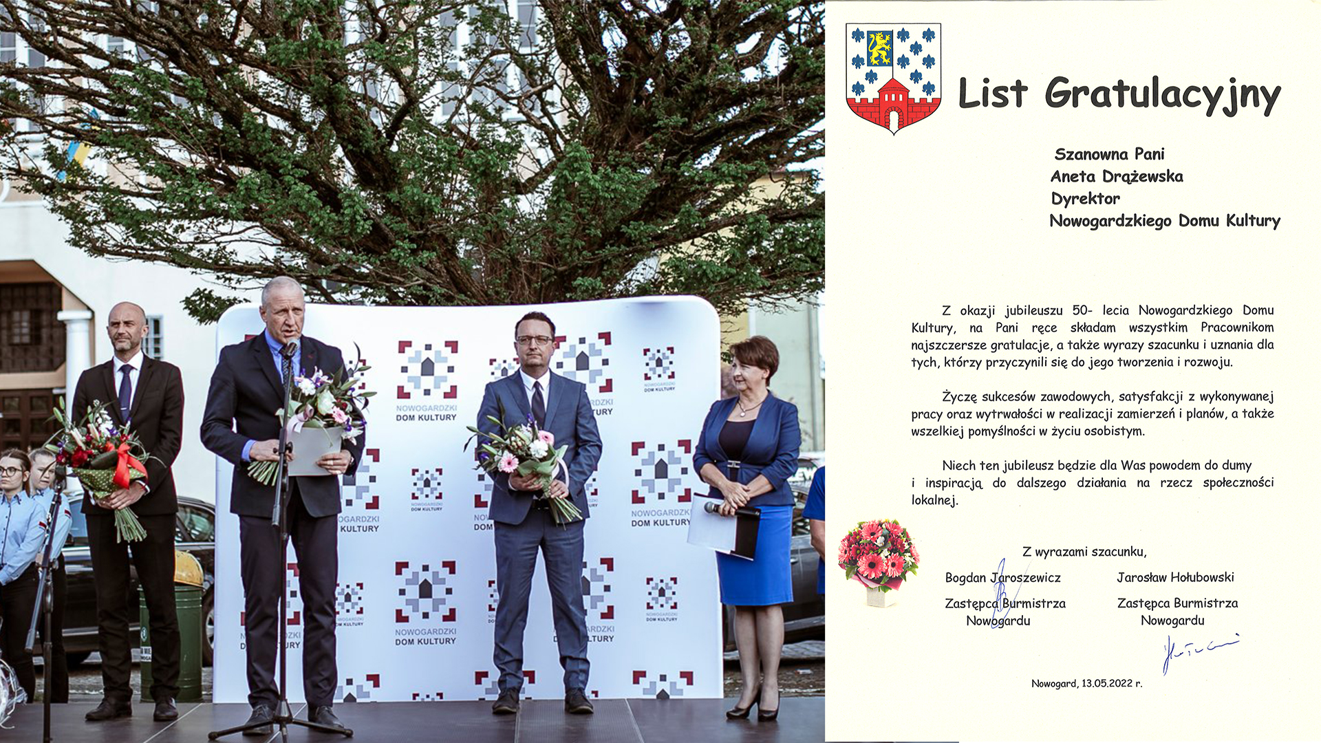 50-lecie NDK | LIST GRATULACYJNY